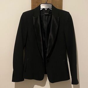 Zara Black Blazer with Satin Detail